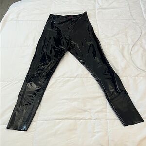Commando Iconic Black Patent Leather High Waist Leggings Size S